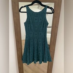 BB Dakota Renley Lace Skater Dress - Teal